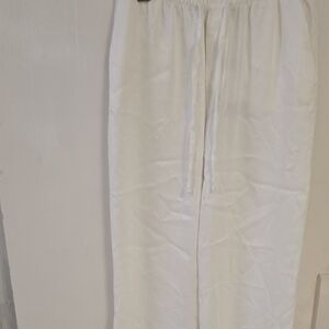 Women's White Satin Pants
